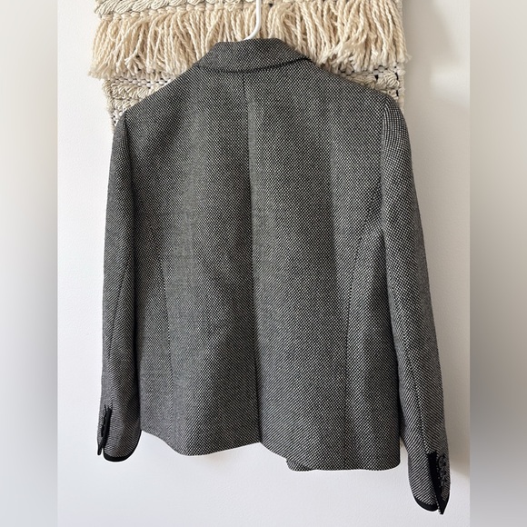 J.Crew Wool Tweed Single Button Blazer Jacket Black White Size 6 - Picture 4 of 5